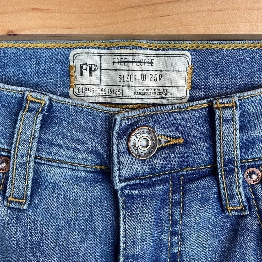 Free People High Rise Distressed Skinny Jeans